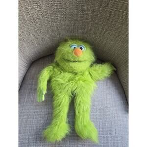 Silly Puppets Fuzzy Scruffy Green Monster 14" Hand Puppet Plush